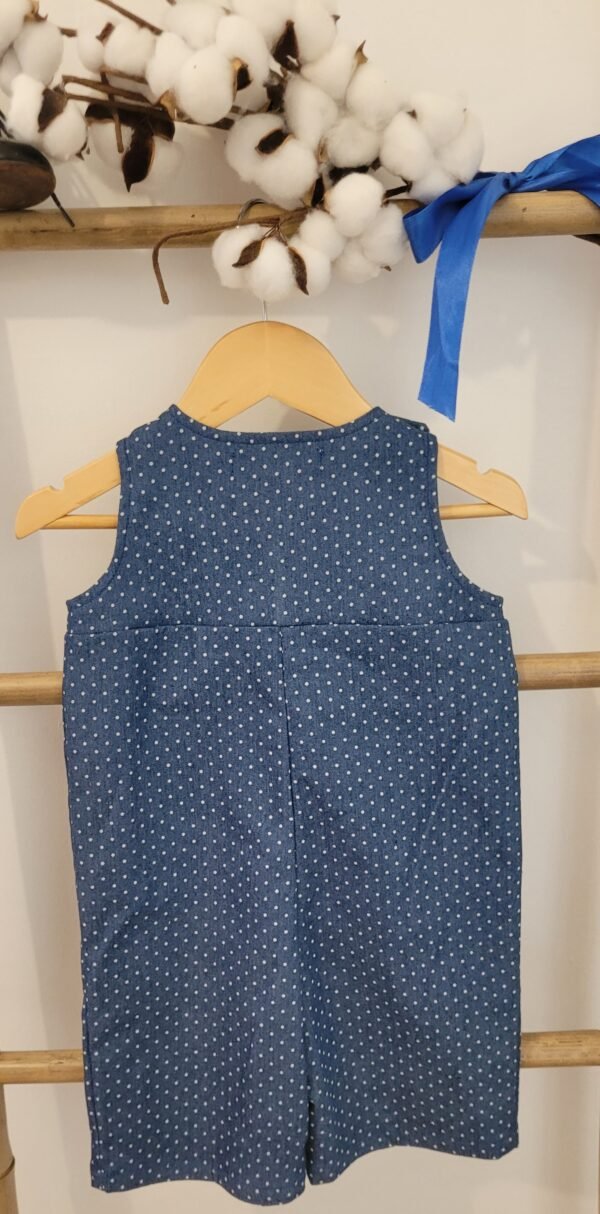 Combinaison imprimé jeans bleu clair avec pois blancs – Image 4