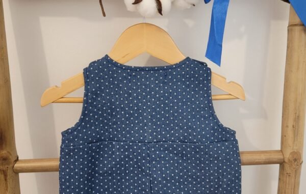 Combinaison imprimé jeans bleu clair avec pois blancs – Image 5