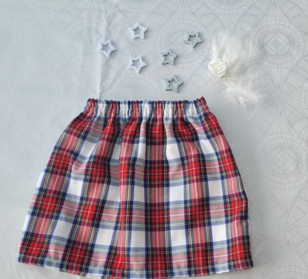 jupe écossais rouge et blanc – Image 2