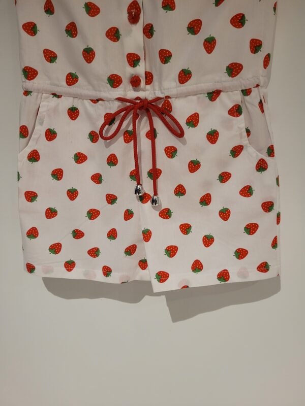 Combishort imprimé fraises sur fond blanc – Image 3