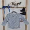 Chemise manches longues imprimé fleurs bleues et violettes